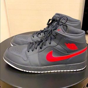 Air Jordan 1 mids - grey/red